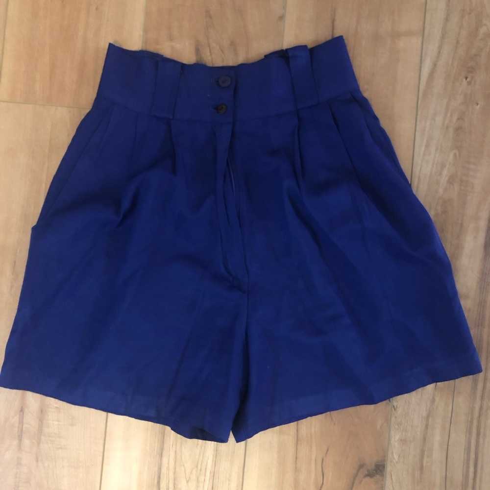 Vintage Royal Blue High-Waisted Shorts